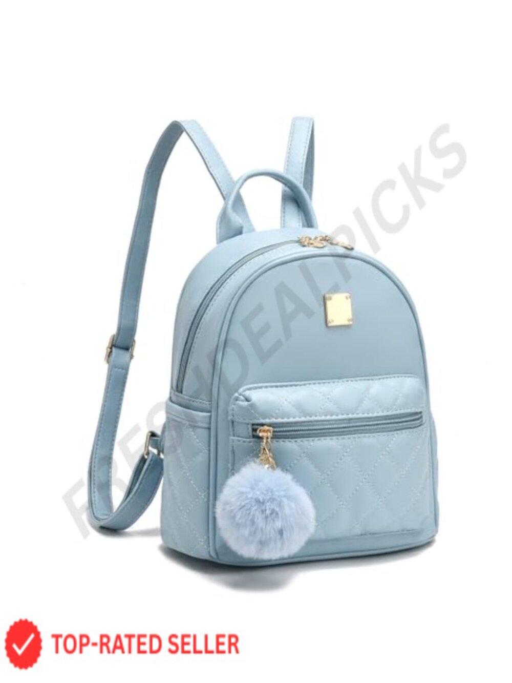 Mini Plaid Faux Leather Backpack Purse with Adjustable Straps